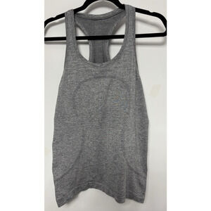 Lululemon logo Swiftly Lululemon Racerback Tank Top Gray Sleeveless Knit Size 6